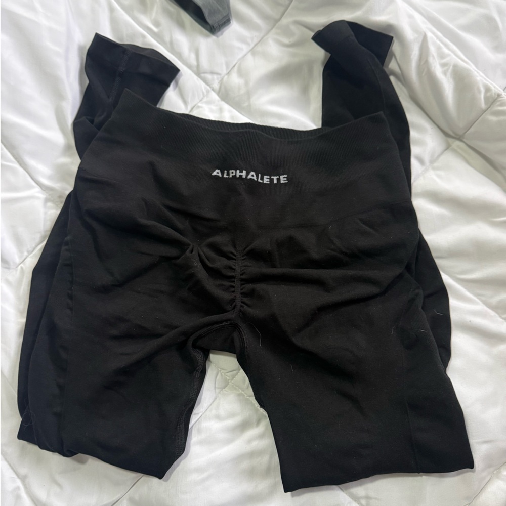 Alphalete Black High-Rise Seamless Shorts